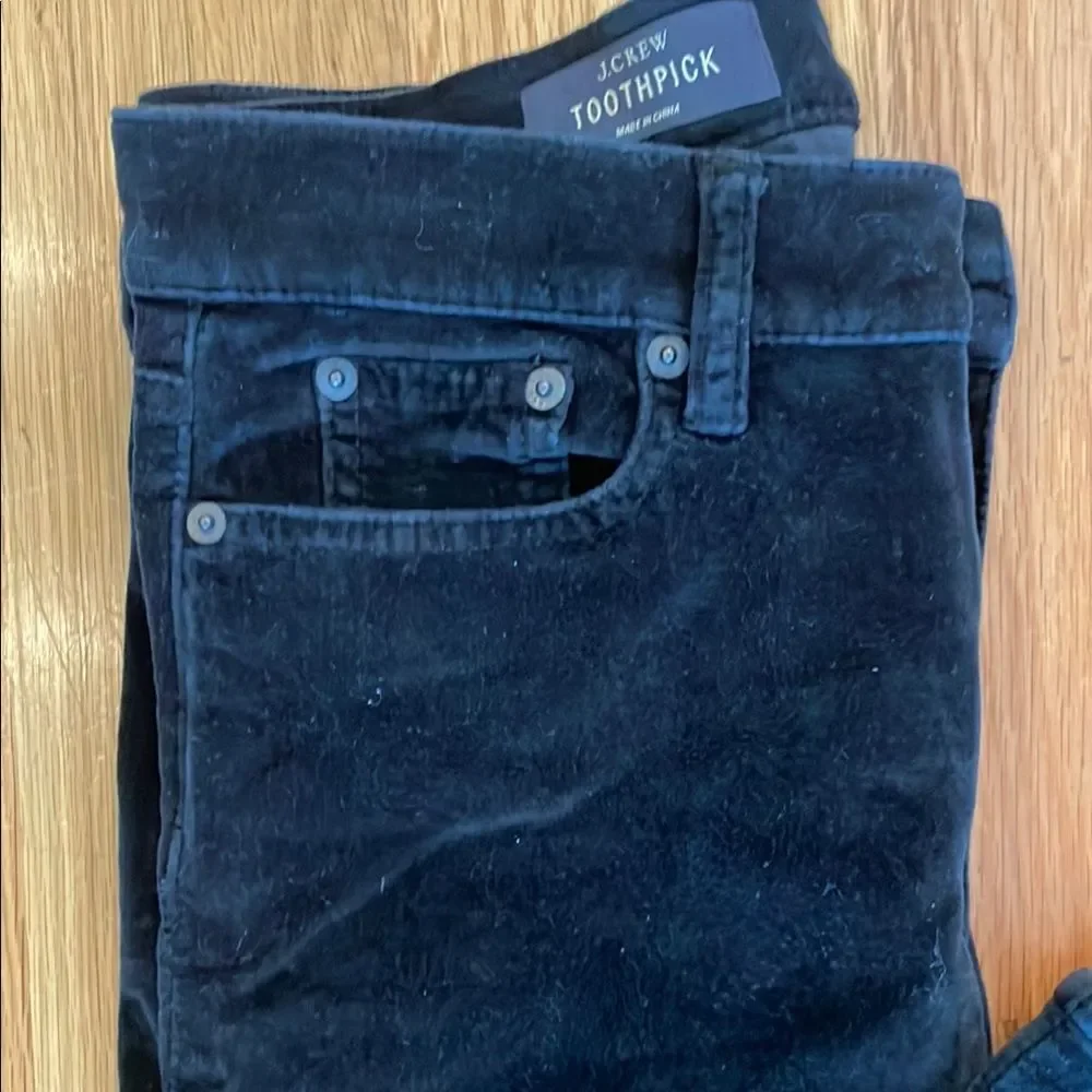 J Crew Black Velvet Pants -